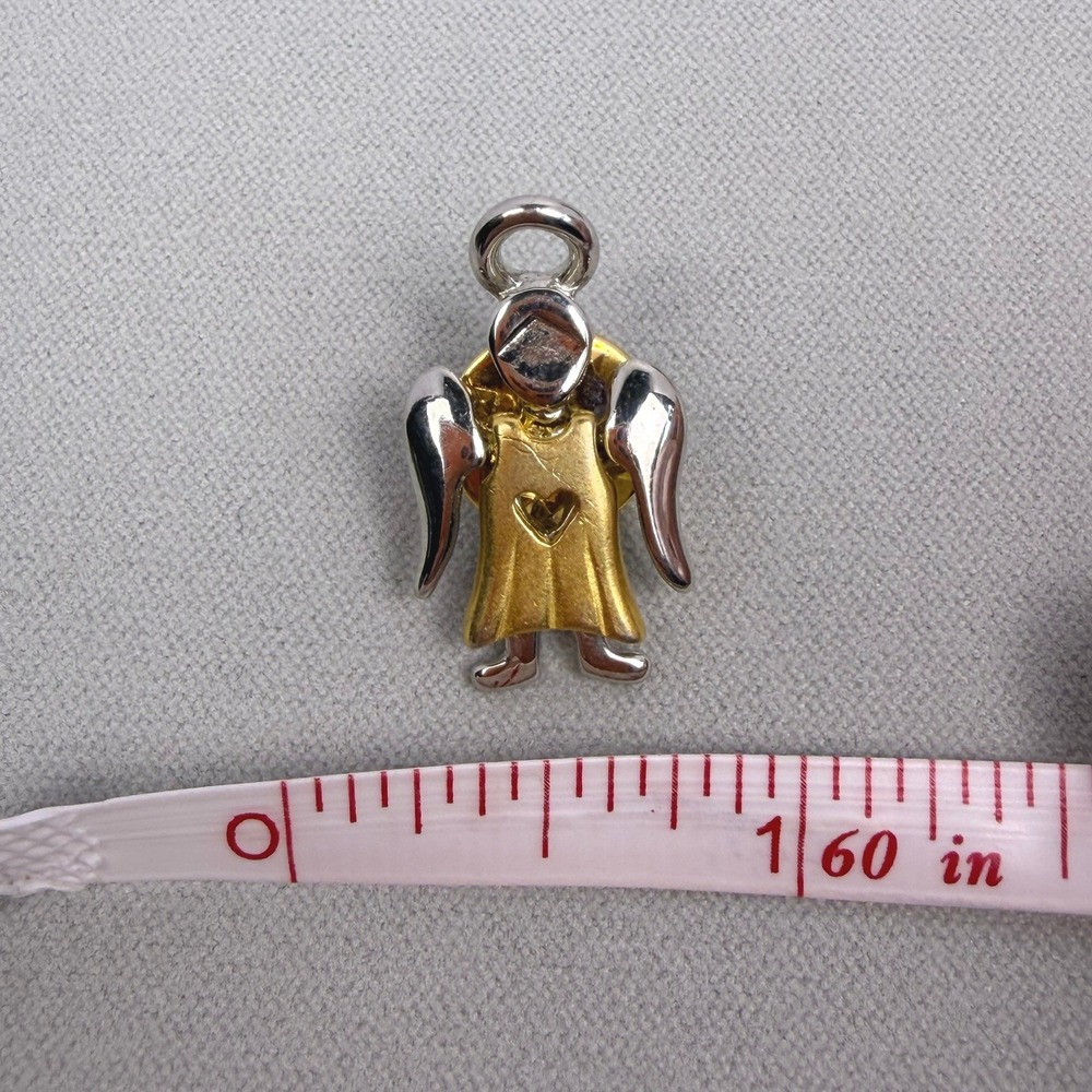 GCI Vintage Whimsical Cottagecore Womens Angel Lapel Pin Gold Silver Mixed Metal